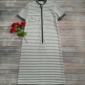 Nelly Don vintage white black stripped tee dress